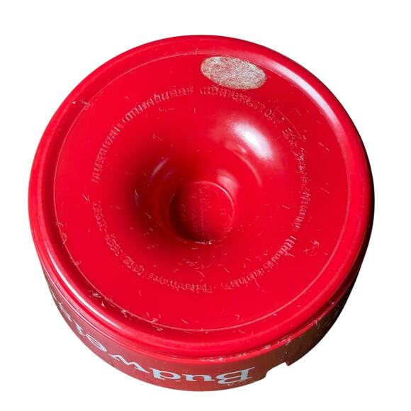 Vintage Budweiser Beer Ashtray Red Plastic 1980s Bar Bud Advertisement American - Picture 5 of 16